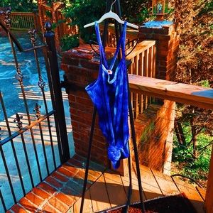 blue acid washed leapord vintage dress 🌊